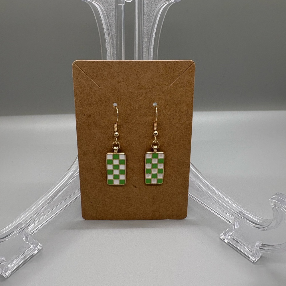 Hand Crafted Checkered Earrings
